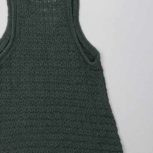 Aerie Womens Green  Acrylic Basic Tank Size M Scoop Neck