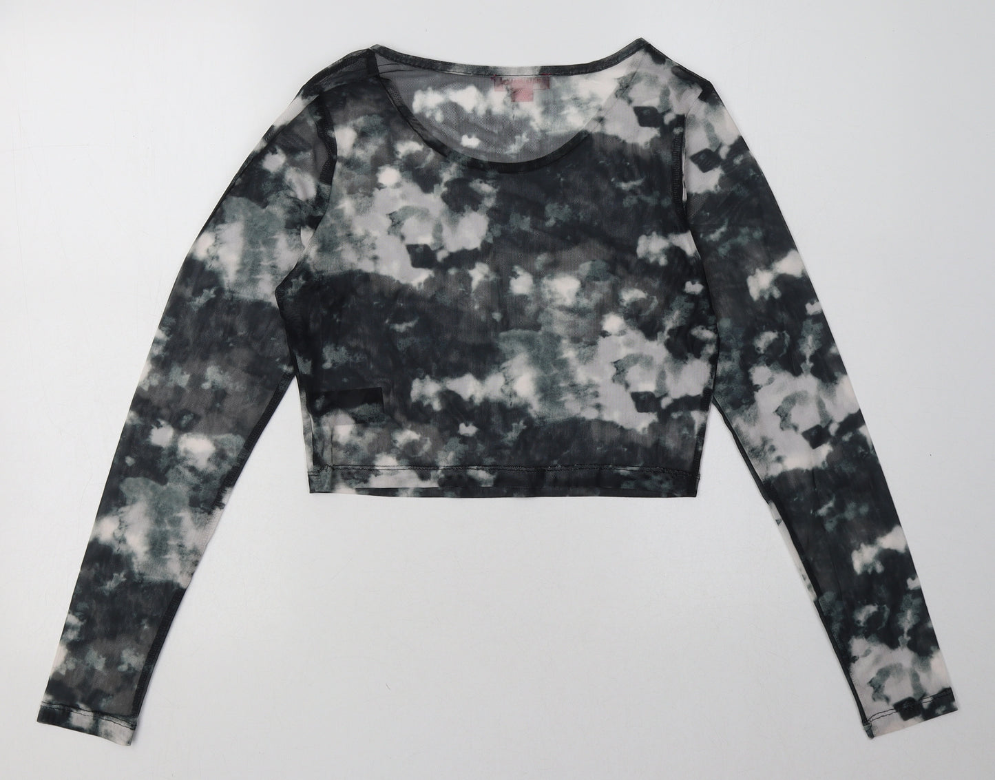 urban threads Womens Green  Polyester Cropped Blouse Size 12 Crew Neck - ombre pattern