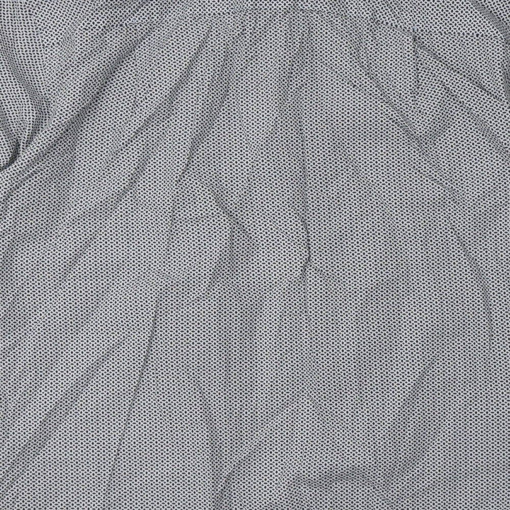 Debenhams Mens Blue Geometric Cotton  Button-Up Size M Collared Button