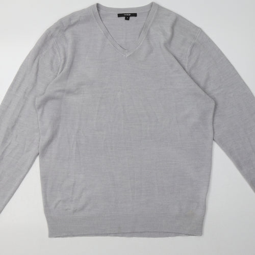 George Mens Grey  Acrylic Pullover Sweatshirt Size M