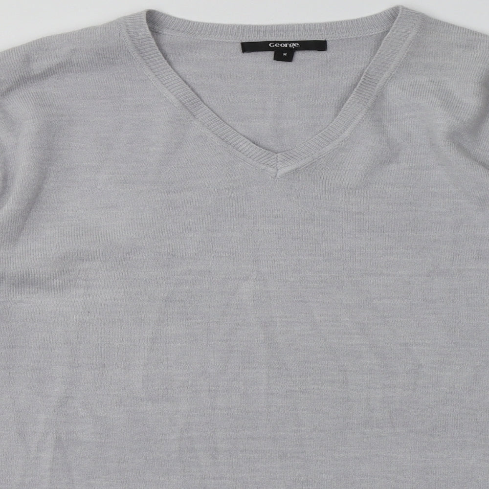 George Mens Grey  Acrylic Pullover Sweatshirt Size M