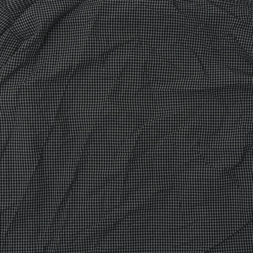 Old Navy Mens Black Check Cotton  Button-Up Size S Collared Button