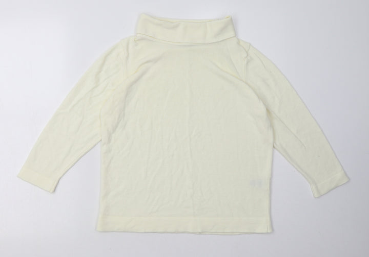 Marks and Spencer Womens White  Acrylic Pullover Sweatshirt Size 14  Pullover