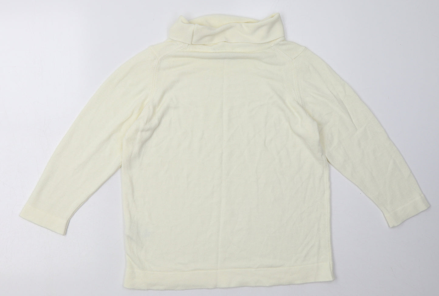 Marks and Spencer Womens White  Acrylic Pullover Sweatshirt Size 14  Pullover