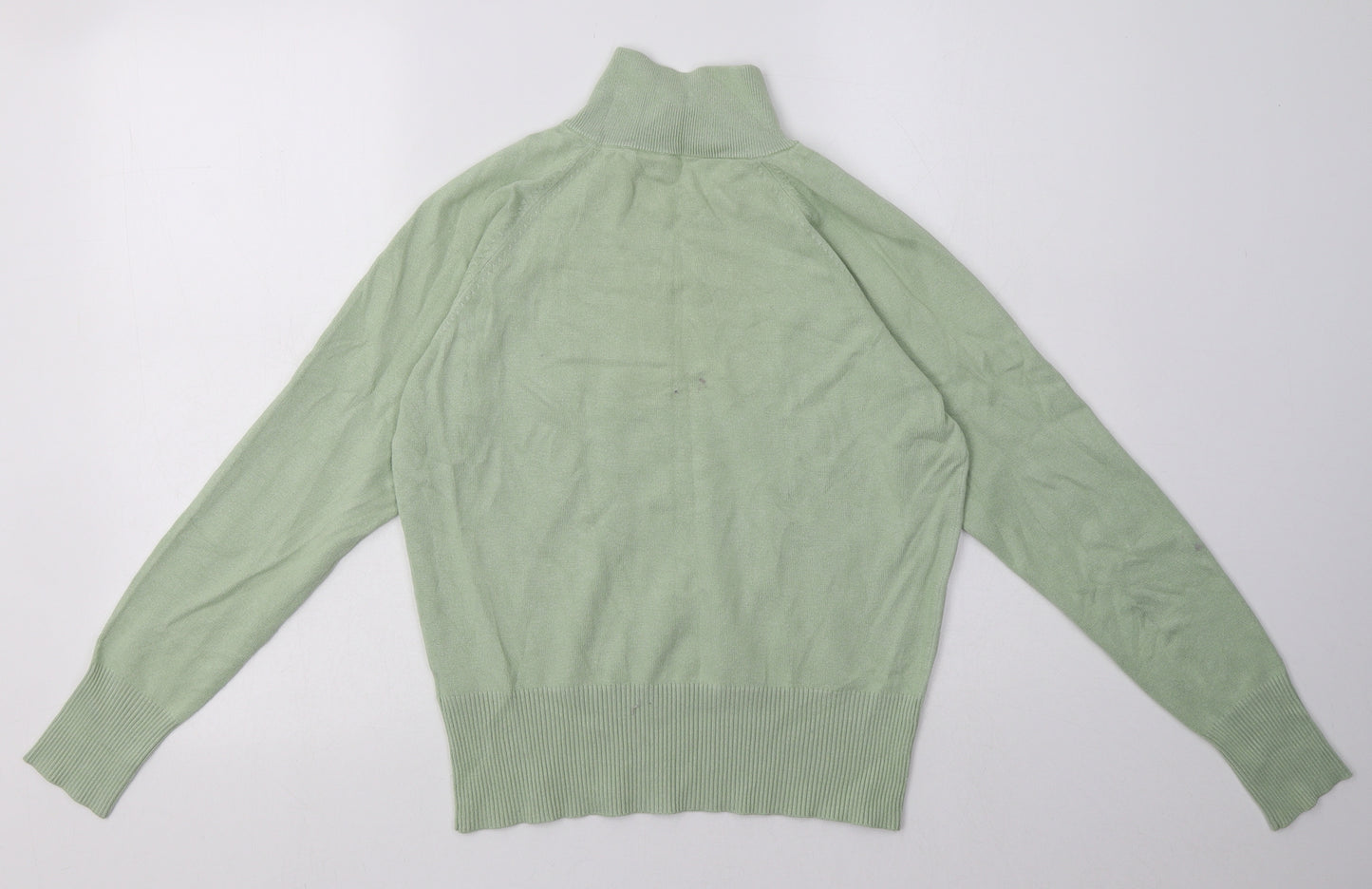 Marks and Spencer Womens Green  Viscose Pullover Sweatshirt Size 14  Zip