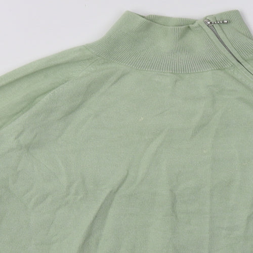 Marks and Spencer Womens Green  Viscose Pullover Sweatshirt Size 14  Zip