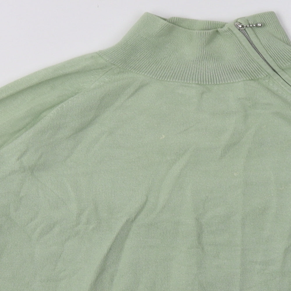 Marks and Spencer Womens Green  Viscose Pullover Sweatshirt Size 14  Zip