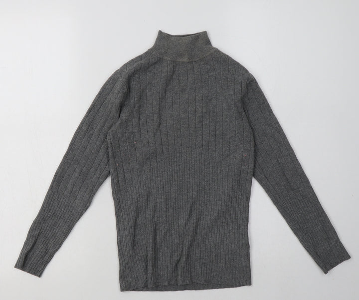 Marks and Spencer Womens Grey  Vinyl Pullover Sweatshirt Size 6  Pullover