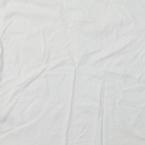 Marks and Spencer Girls White  Cotton Basic T-Shirt Size 8-9 Years Crew Neck Pullover