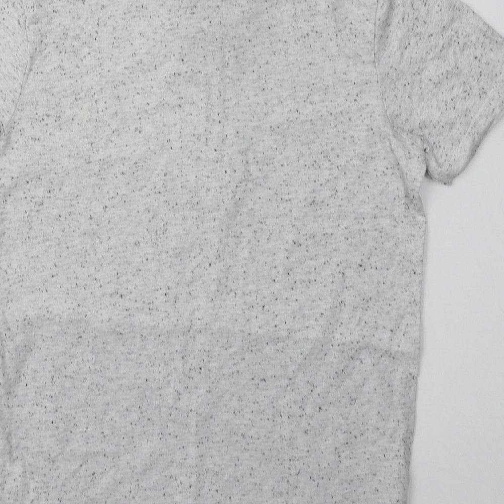 Matalan Boys Grey Geometric Cotton Basic Polo Size 10 Years Collared Button