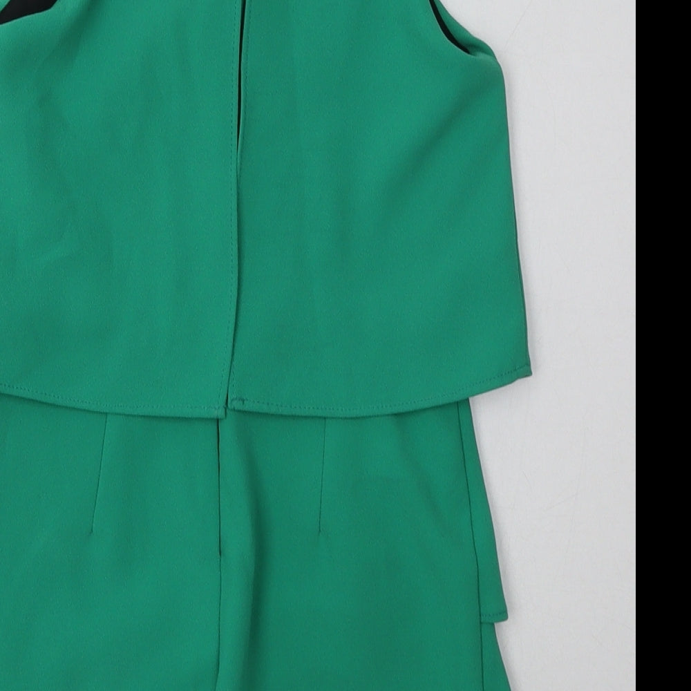 River Island Girls Green  Polyester Playsuit One-Piece Size 8 Years  Button