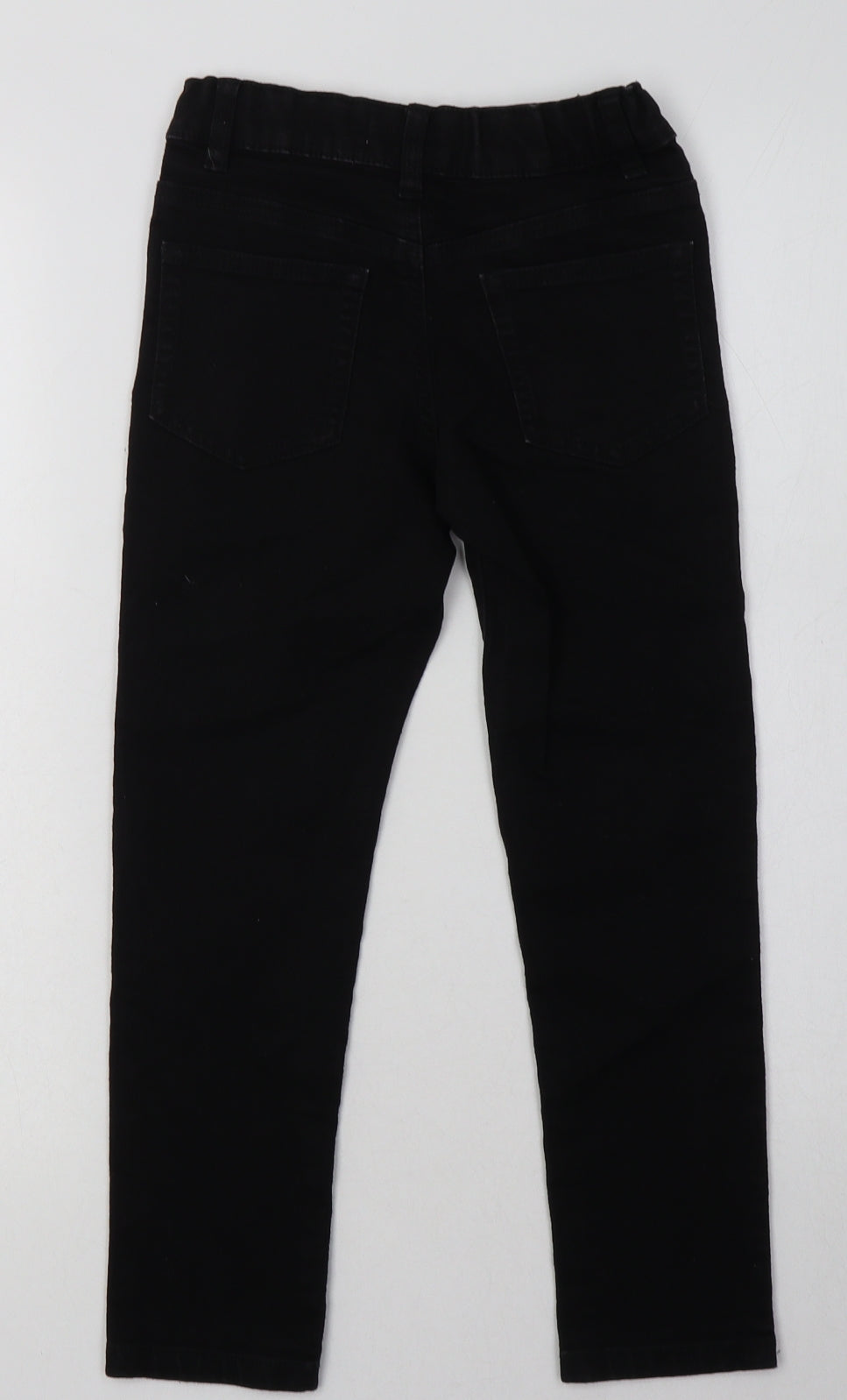 Marks and Spencer Boys Black  Cotton Straight Jeans Size 6-7 Years  Regular Button