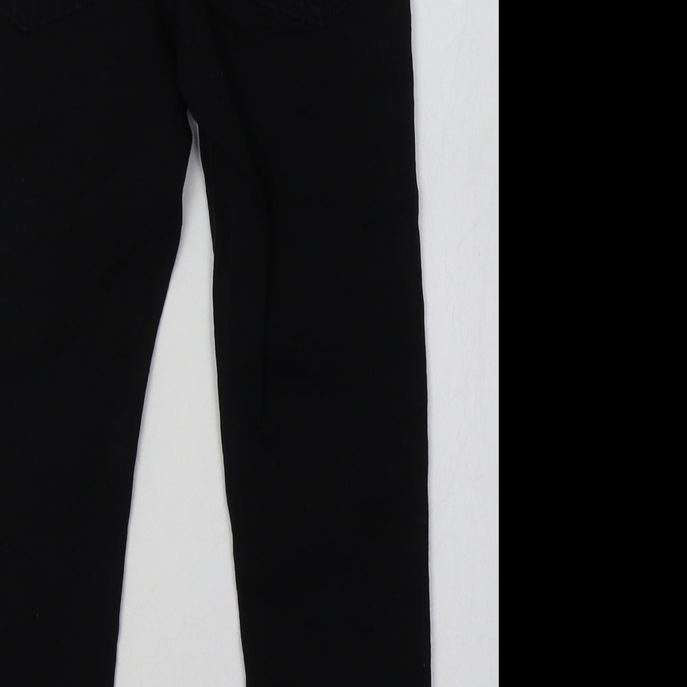 Marks and Spencer Boys Black  Cotton Straight Jeans Size 6-7 Years  Regular Button