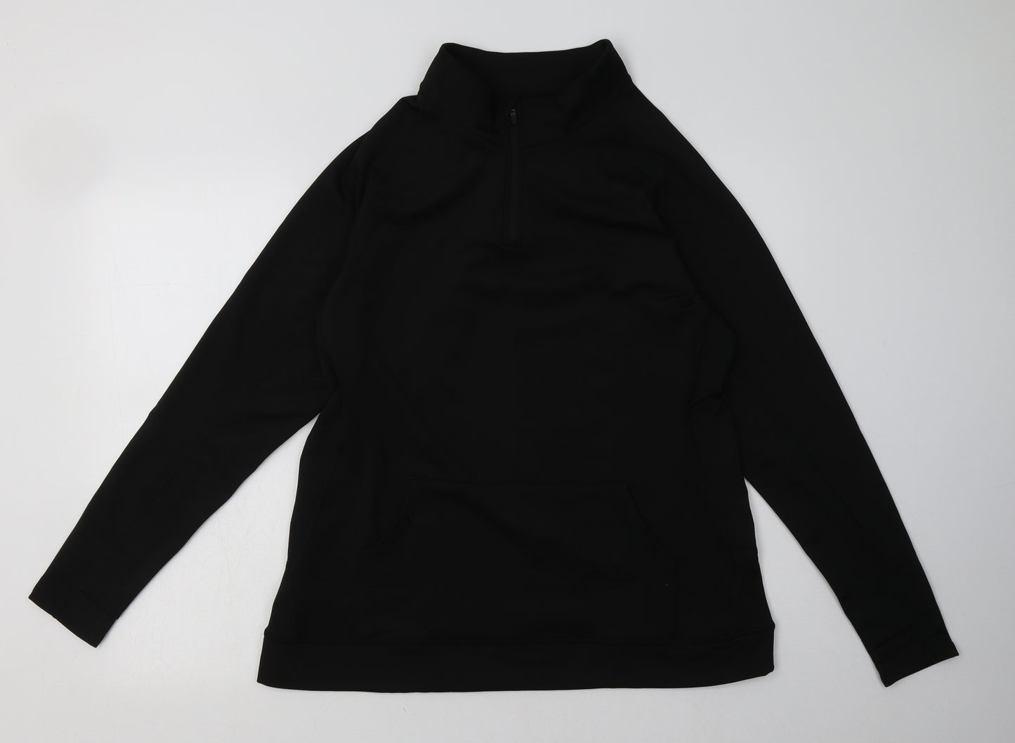 Preworn Womens Black  Polyester Basic Casual Size 18 High Neck Zip