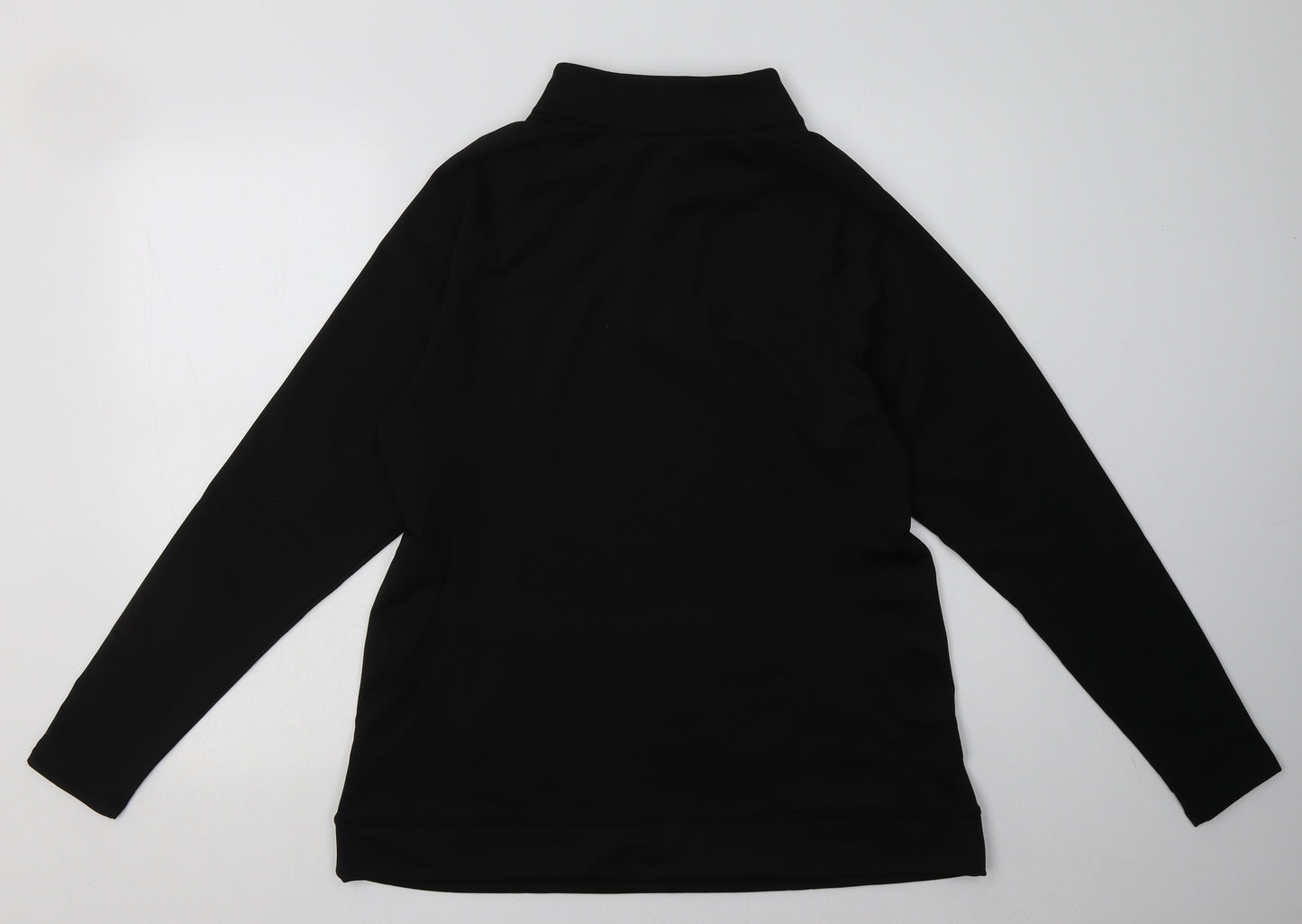 Preworn Womens Black  Polyester Basic Casual Size 18 High Neck Zip