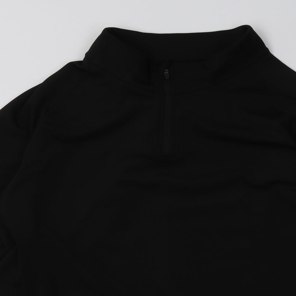 Preworn Womens Black  Polyester Basic Casual Size 18 High Neck Zip