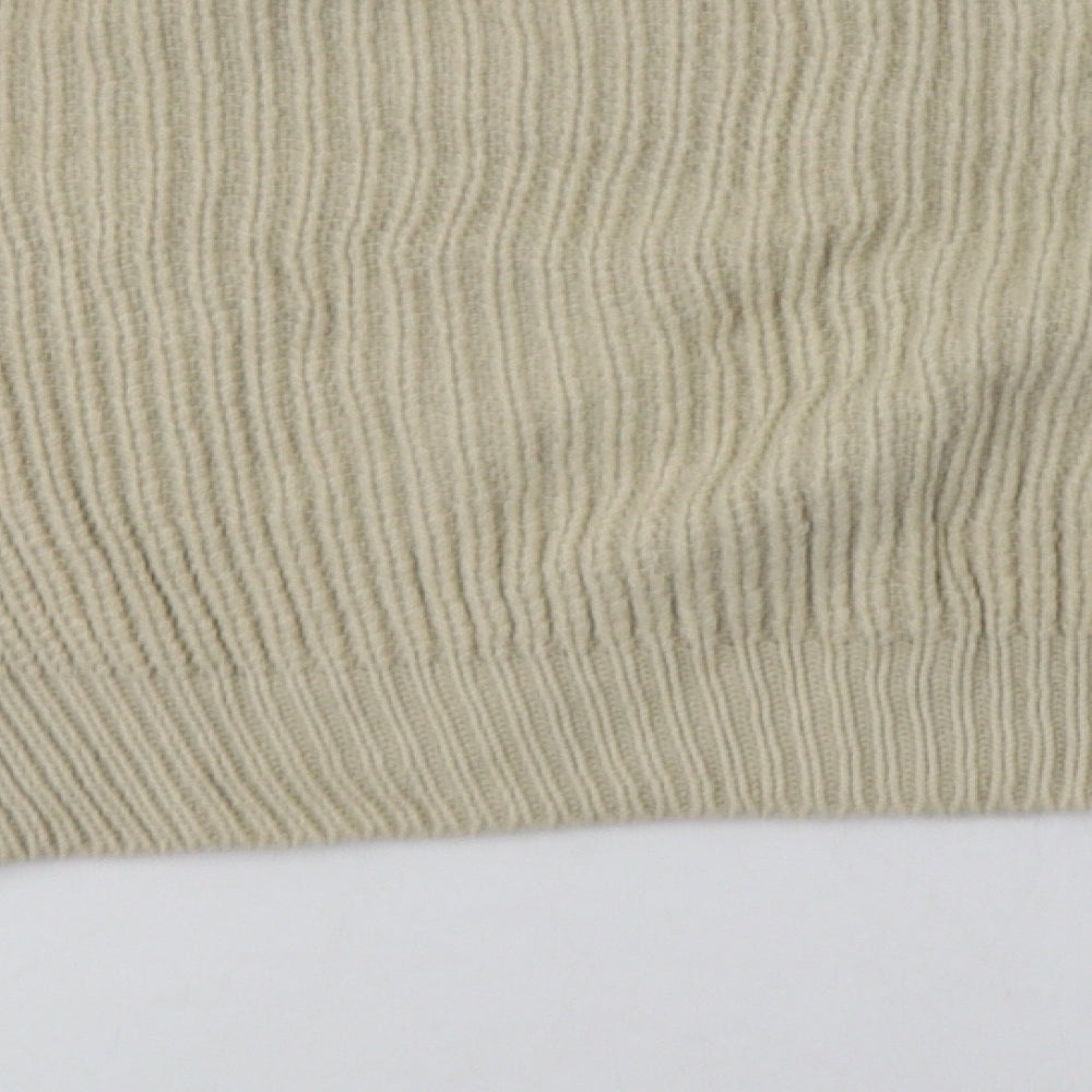 PRETTYLITTLETHING Womens Beige  Acrylic Pullover Sweatshirt Size 6  Pullover