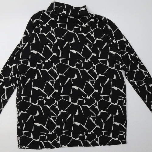 capsule Womens Black Geometric Cotton A-Line  Size 14  Halter Pullover