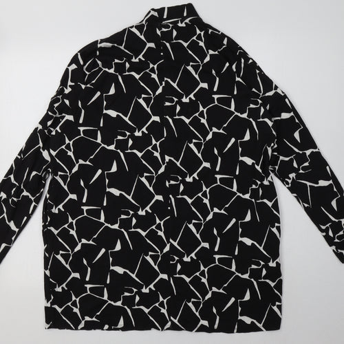 capsule Womens Black Geometric Cotton A-Line  Size 14  Halter Pullover