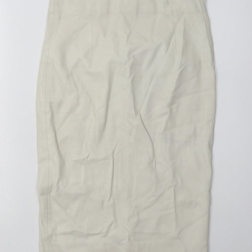 Zara Womens Beige  Polyurethane A-Line Skirt Size S   Zip