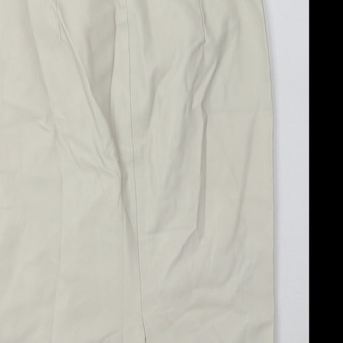 Zara Womens Beige  Polyurethane A-Line Skirt Size S   Zip