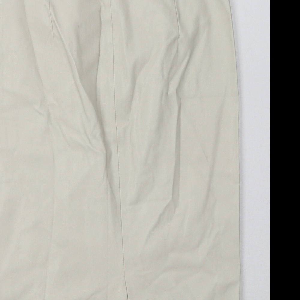 Zara Womens Beige  Polyurethane A-Line Skirt Size S   Zip