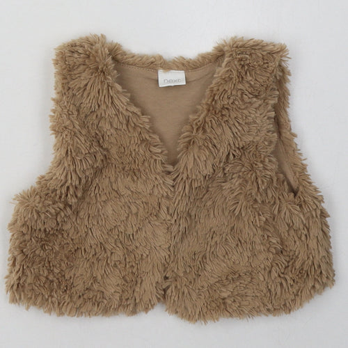 NEXT Girls Brown   Gilet Jacket Size 2 Years   - fur gilet