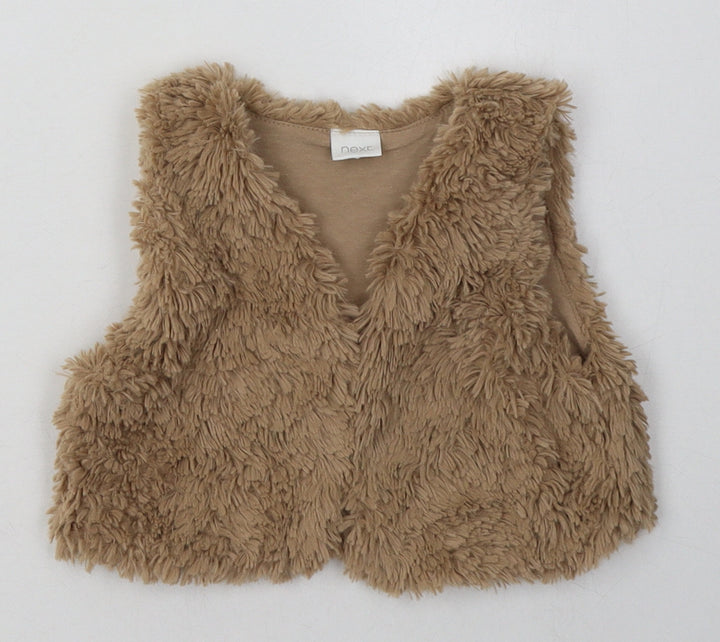 NEXT Girls Brown Gilet Jacket Size 2 Years - fur gilet