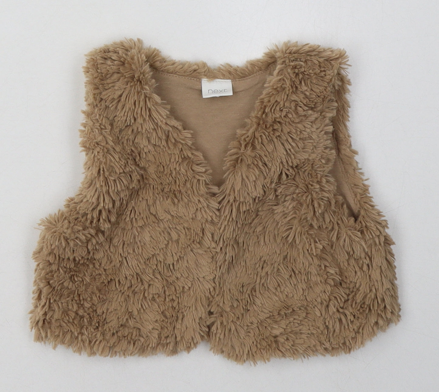 NEXT Girls Brown   Gilet Jacket Size 2 Years   - fur gilet