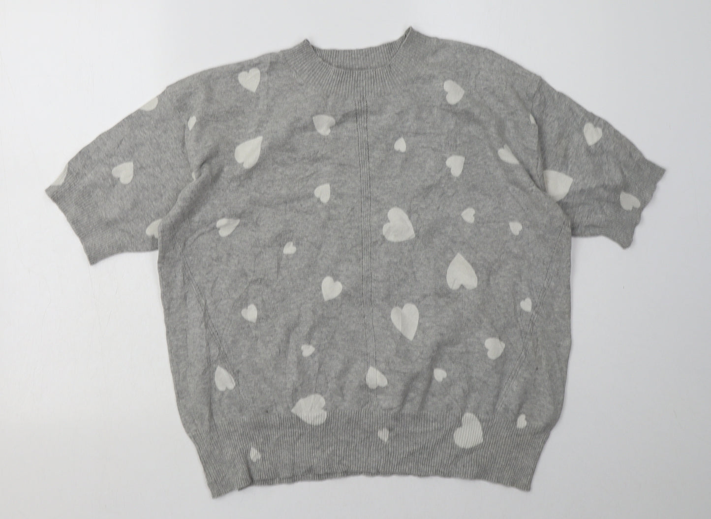 Marks and Spencer Womens Grey Geometric Cotton Pullover Sweatshirt Size M  Pullover