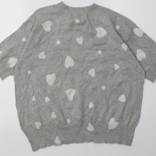 Marks and Spencer Womens Grey Geometric Cotton Pullover Sweatshirt Size M  Pullover