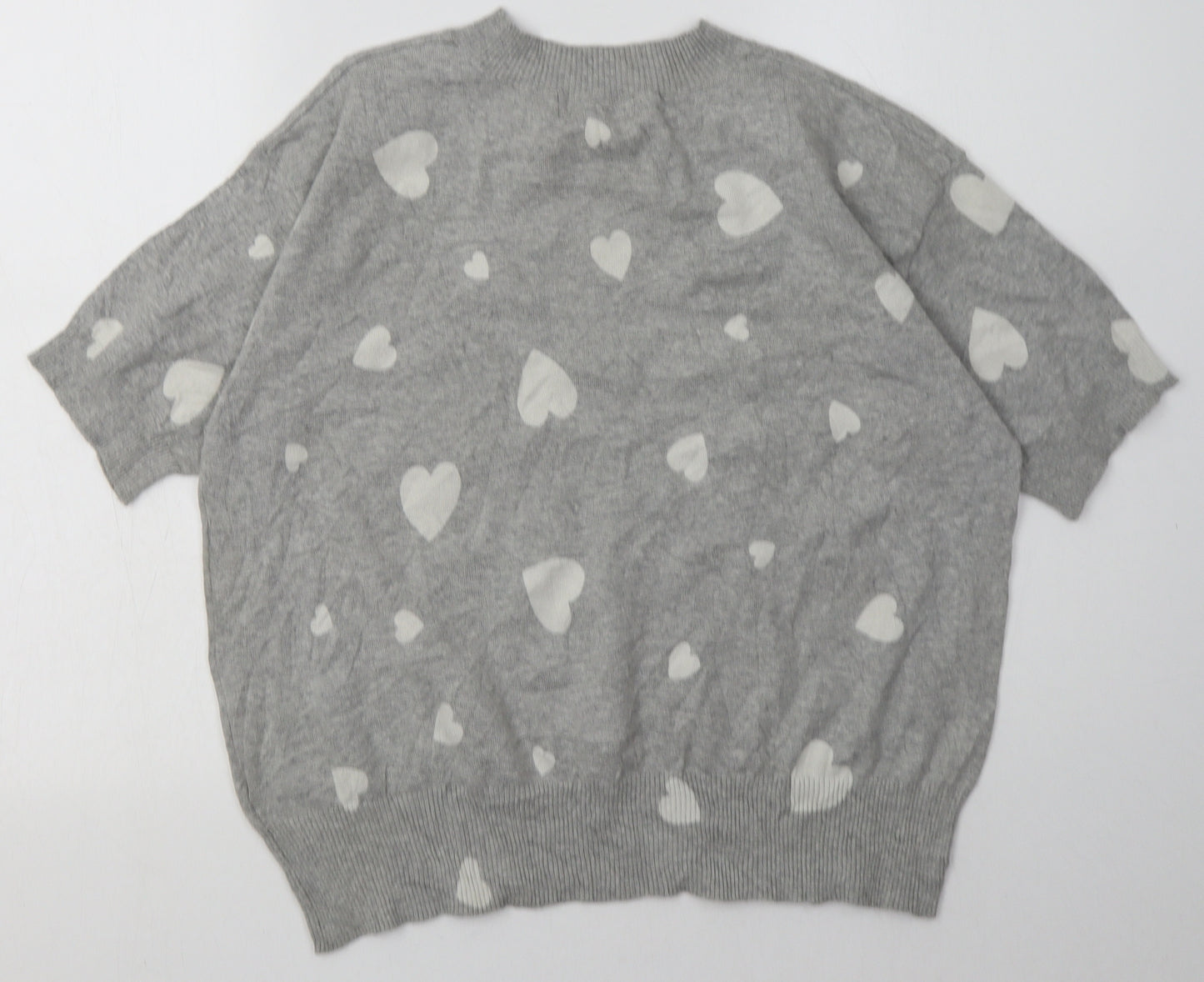 Marks and Spencer Womens Grey Geometric Cotton Pullover Sweatshirt Size M  Pullover