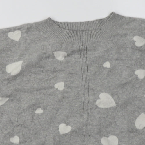 Marks and Spencer Womens Grey Geometric Cotton Pullover Sweatshirt Size M  Pullover