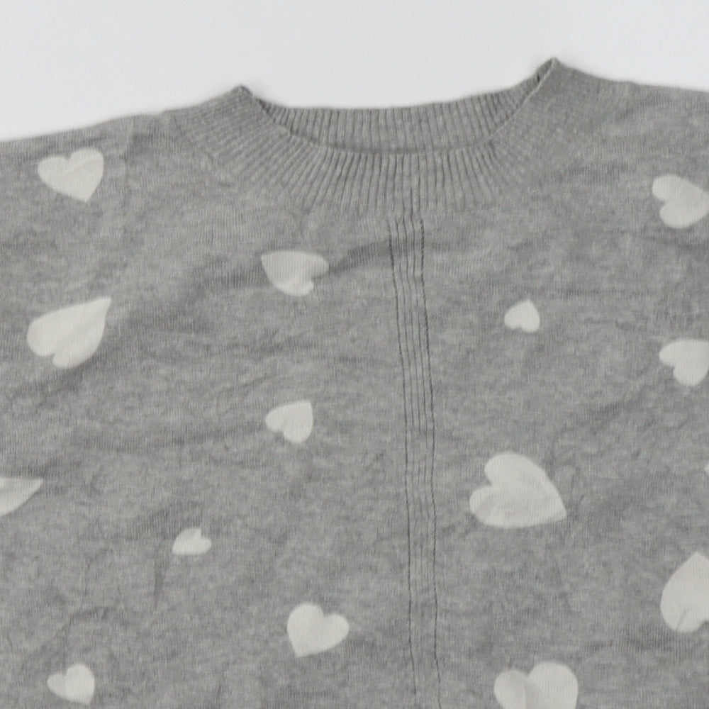 Marks and Spencer Womens Grey Geometric Cotton Pullover Sweatshirt Size M  Pullover