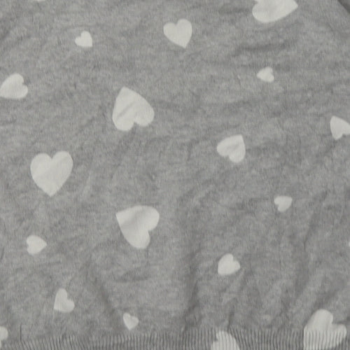 Marks and Spencer Womens Grey Geometric Cotton Pullover Sweatshirt Size M  Pullover