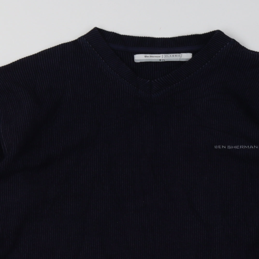 Ben Sherman Mens Blue  Cotton Pullover Sweatshirt Size 3XL