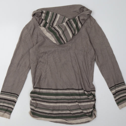 Debenhams Womens Grey Striped Cotton Pullover Sweatshirt Size 14  Pullover