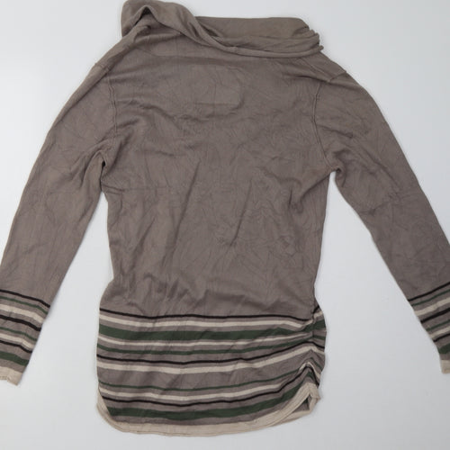 Debenhams Womens Grey Striped Cotton Pullover Sweatshirt Size 14  Pullover