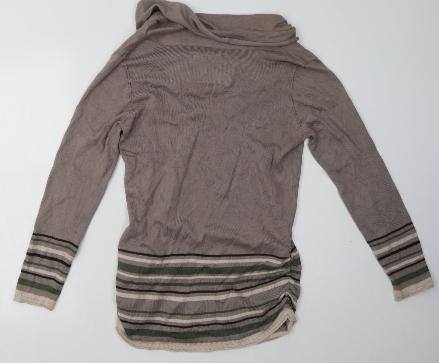 Debenhams Womens Grey Striped Cotton Pullover Sweatshirt Size 14  Pullover
