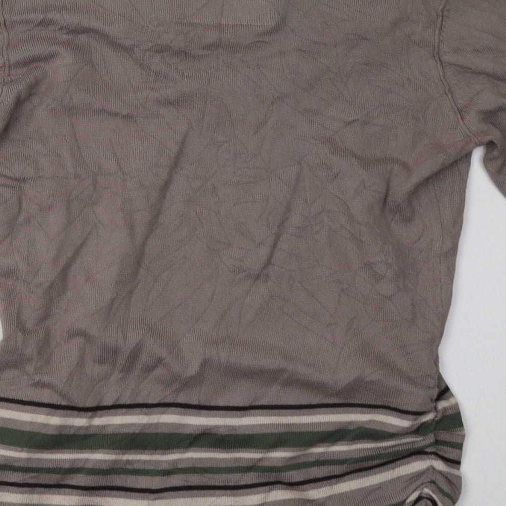 Debenhams Womens Grey Striped Cotton Pullover Sweatshirt Size 14  Pullover