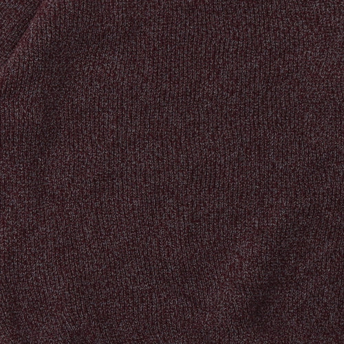 Fabric Mens Red  Cotton Pullover Sweatshirt Size S