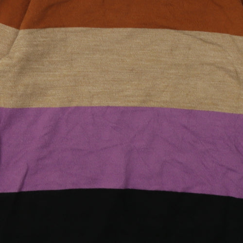 Marks and Spencer Womens Multicoloured Striped Acrylic Pullover Sweatshirt Size 8  Pullover