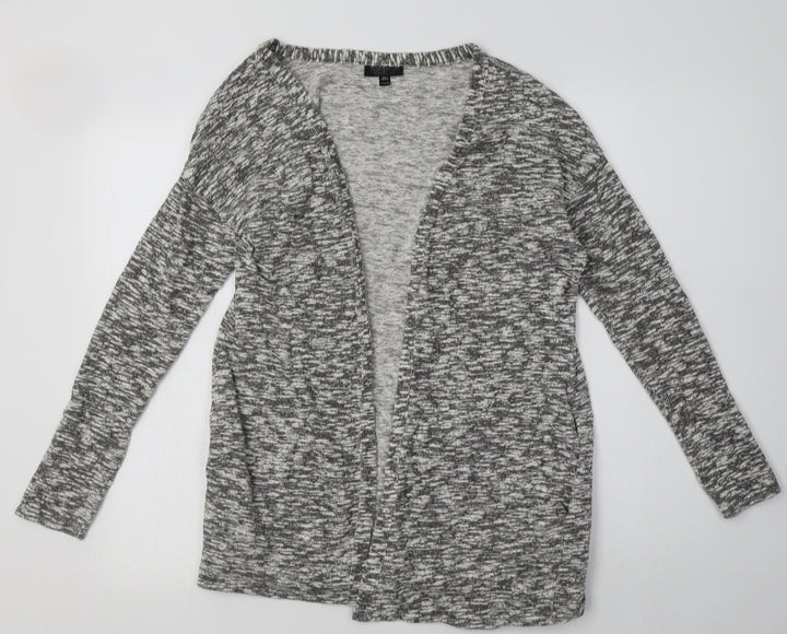 Topshop Womens Grey V-Neck  Cotton Cardigan Jumper Size 10