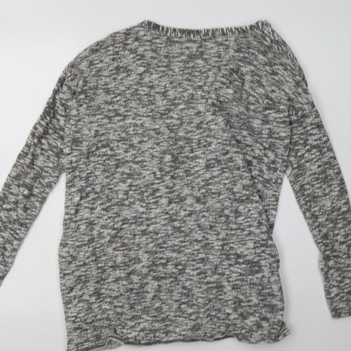 Topshop Womens Grey V-Neck  Cotton Cardigan Jumper Size 10