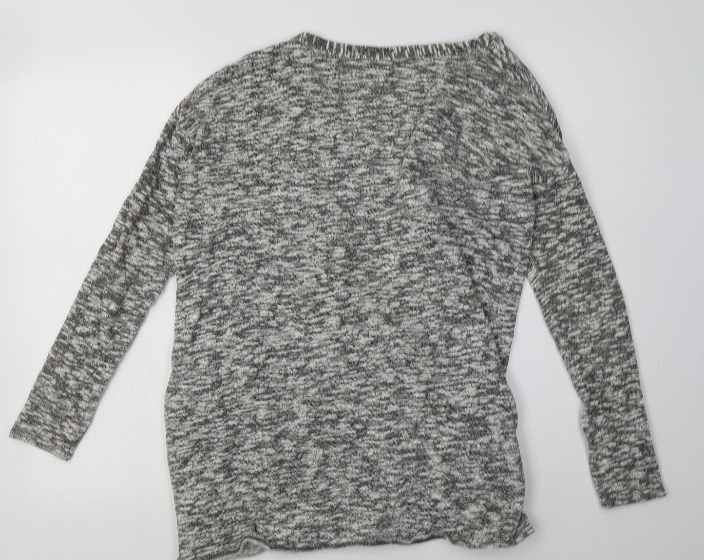 Topshop Womens Grey V-Neck  Cotton Cardigan Jumper Size 10