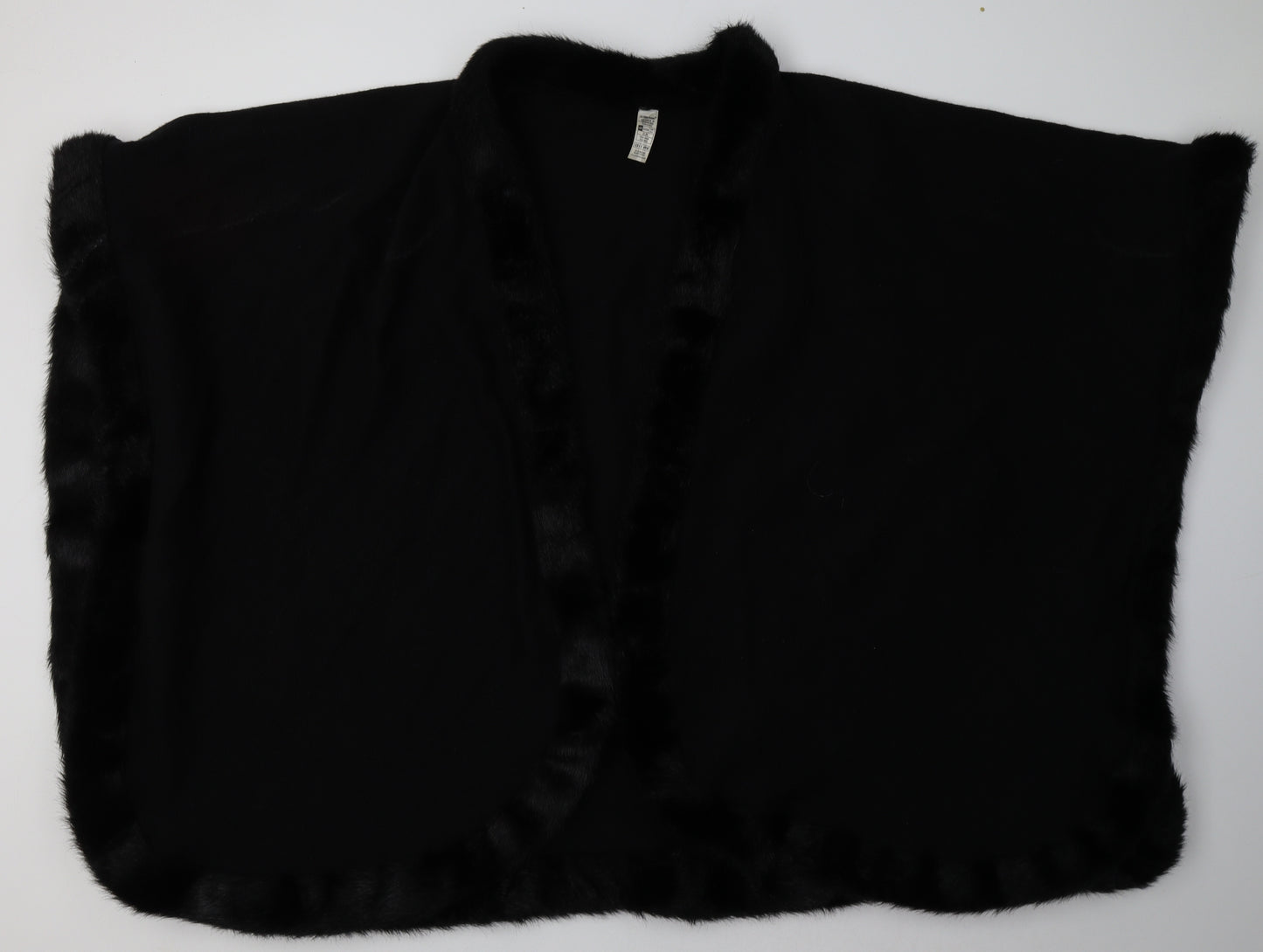 Marks and Spencer Womens Black V-Neck  Acrylic Cape Jumper One Size