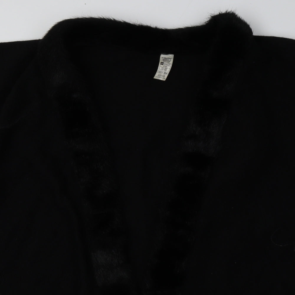 Marks and Spencer Womens Black V-Neck  Acrylic Cape Jumper One Size