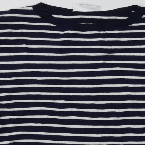 wallus Womens Blue Striped Viscose Pullover Sweatshirt Size M  Pullover