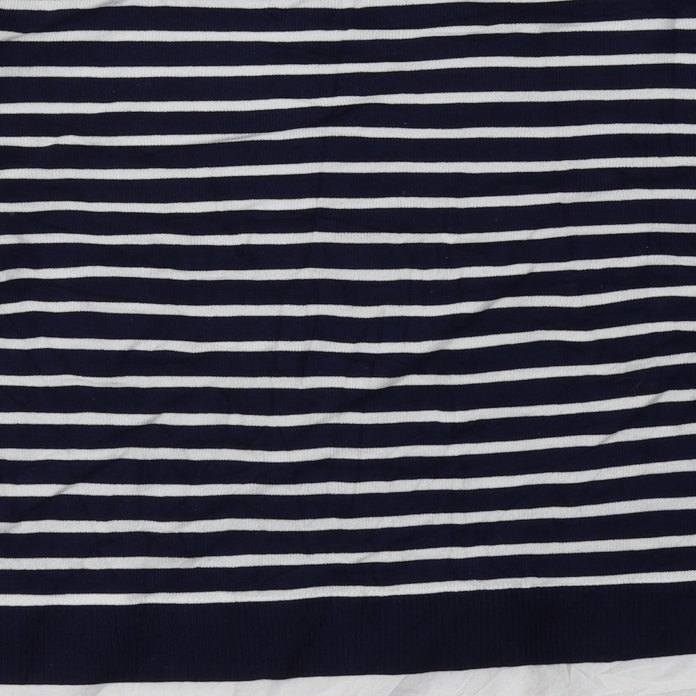 wallus Womens Blue Striped Viscose Pullover Sweatshirt Size M  Pullover