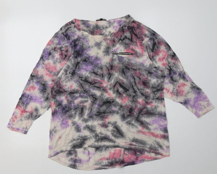 Warehouse Womens Pink Viscose Pullover Sweatshirt Size 12 Pullover